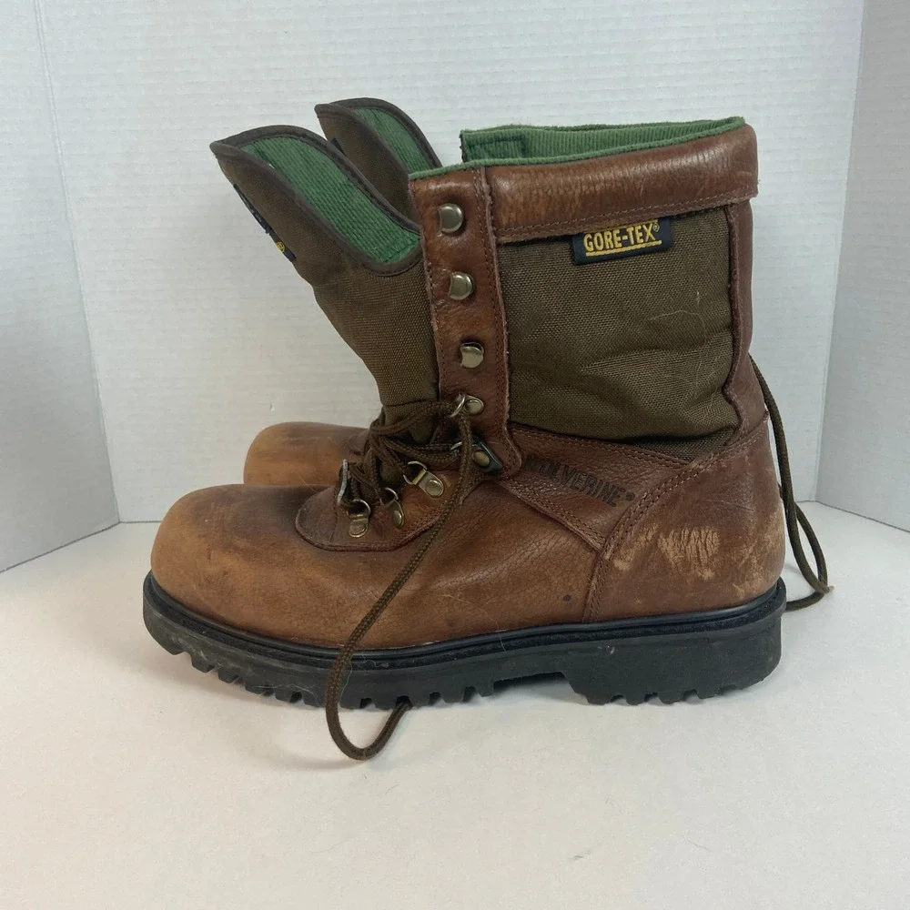 Wolverine Gore-Tex Thinsulate Boots Men 11 Brown Leather Hunting Work Waterproof